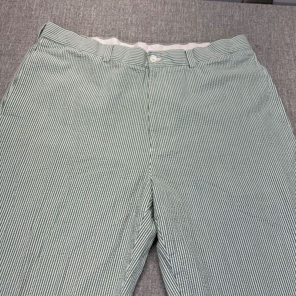 Brooks Brothers 346 Chino Pants Mens 38x33 Green Corduroy Tapered Striped Preppy - Picture 2 of 8